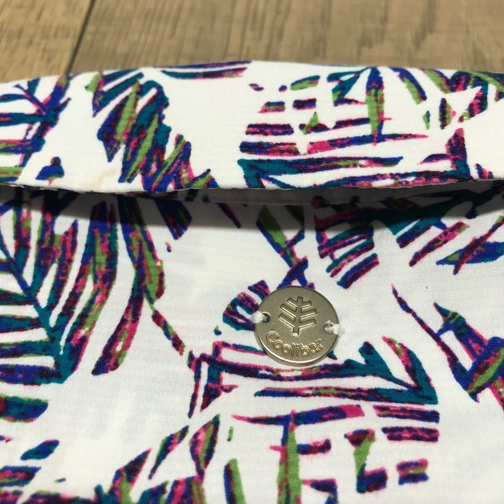 Coolibar Button Up Shirt Mens Size S Palm Leaf Tropical UPF 50 Sun Protection - Picture 5 of 12